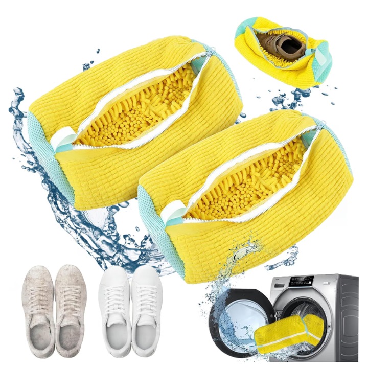 SET 2 saci, protectie pentru spalare in masina de spalat, pentru pantofi, plusuri si articole delicate, material absorbant anti-lovire, reutilizabili Bla Bla Fom®