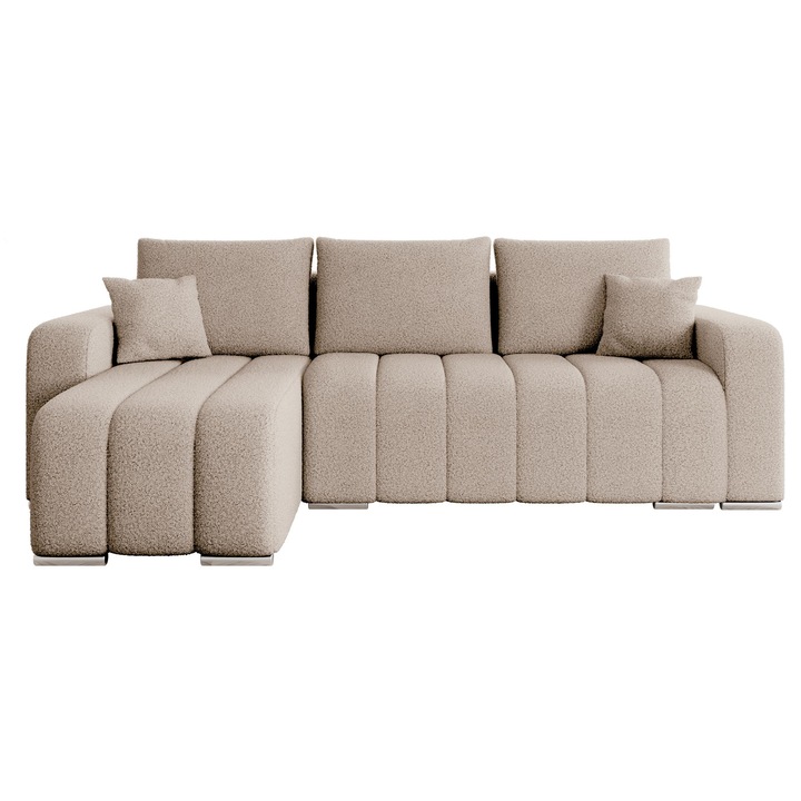 Coltar living extensibil Wiator Boucle, MIRJAN 24, bej, 147x244x86 cm