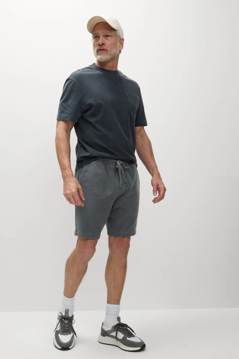 Marks & Spencer, Pantaloni scurti de bumbac cu snur, Gri antracit