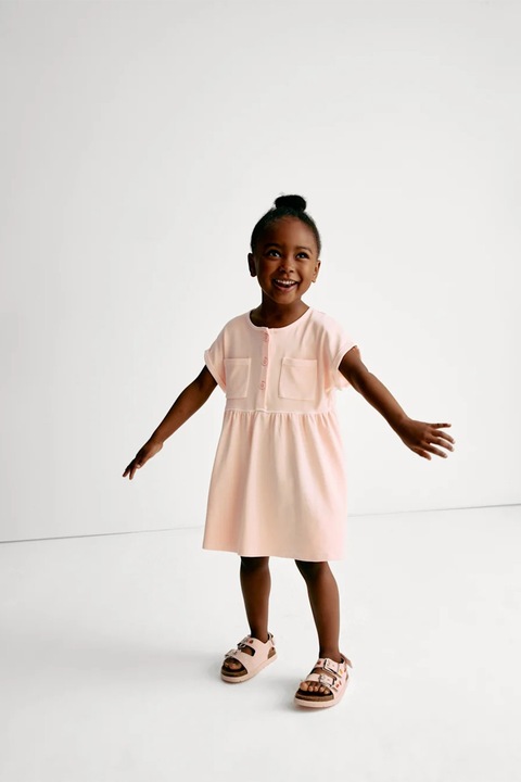 Marks & Spencer, Rochie din amestec de bumbac, Piersica