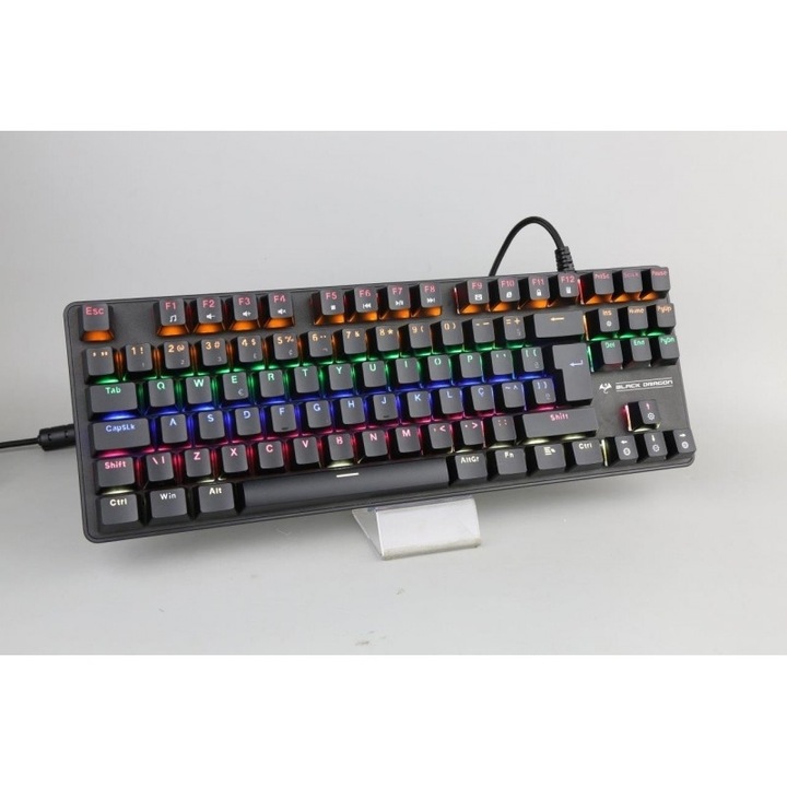 Kit tastatura si mouse, compatibil cu mai multe sisteme, taste Bass, 5 lumini de fundal, design ergonomic, caractere HD, rezistent la apa, 4 viteze DPI