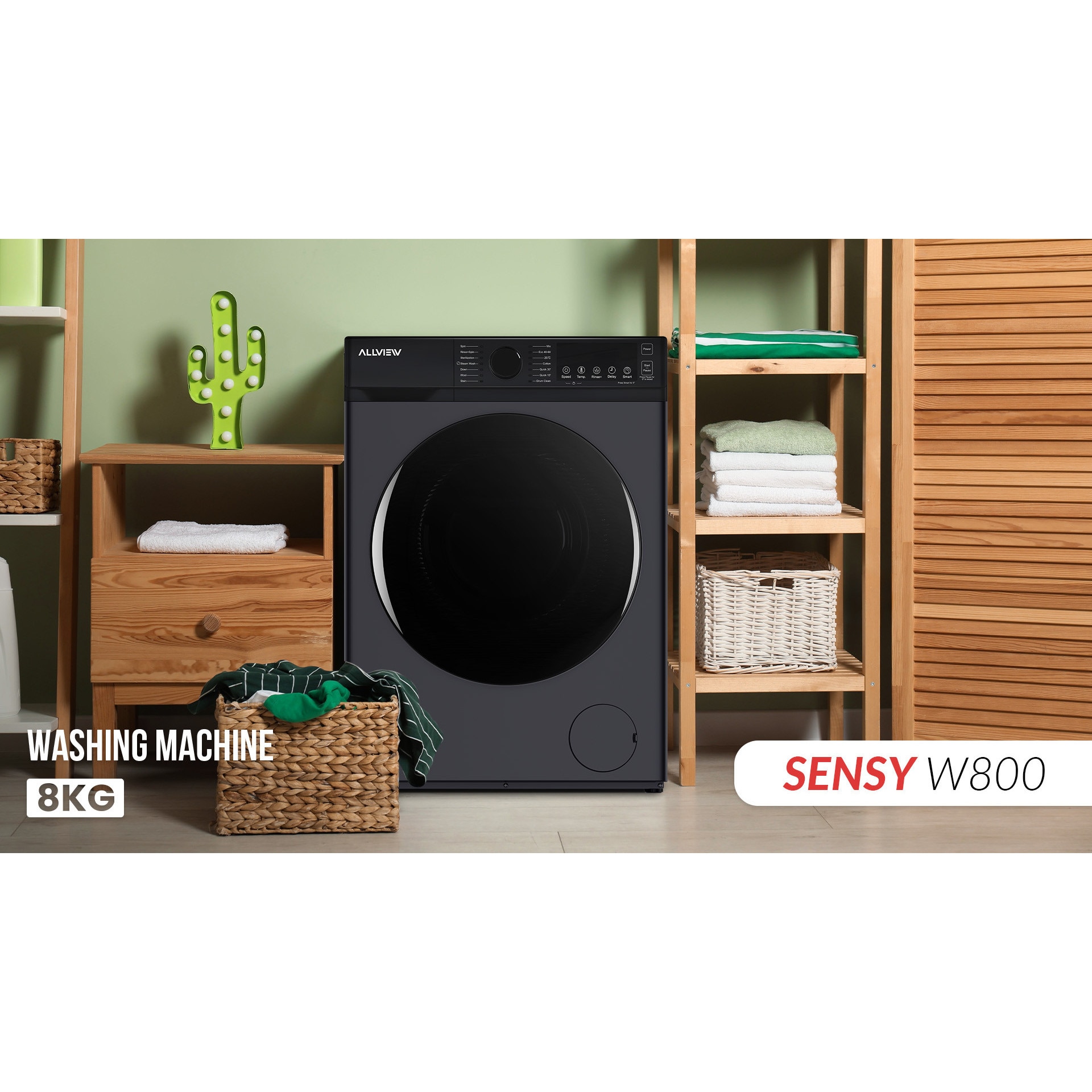 Masina de spalat rufe Allview Sensy 800, 8 KG, Motor Inverter