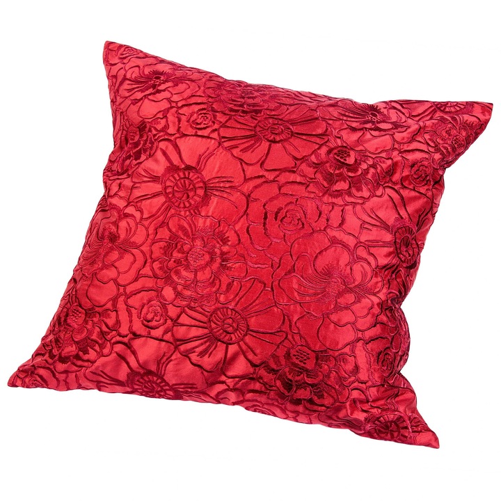 Декоративна възглавница A LA MAISON CANTANTE, бордо, 60x60см, 52% коприна, 48% вискоза