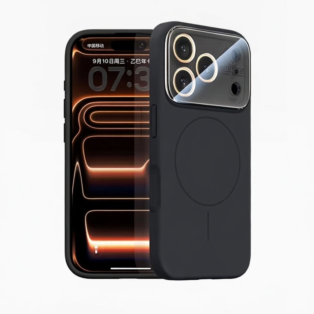 Husa pentru iPhone 17 Pro, Silicon Catifelat cu Interior din Microfibra, Compatibila cu MagSafe, Protectie Completa Camera, Gri