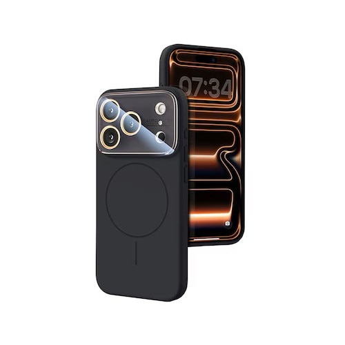 Husa pentru iPhone 17 Pro, Silicon Catifelat cu Interior din Microfibra, Compatibila cu MagSafe, Protectie Completa Camera, Gri