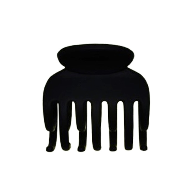 Clama de par, cu rand dublu de clesti, pentru fete, Mini Junior CL1102N3, Negru