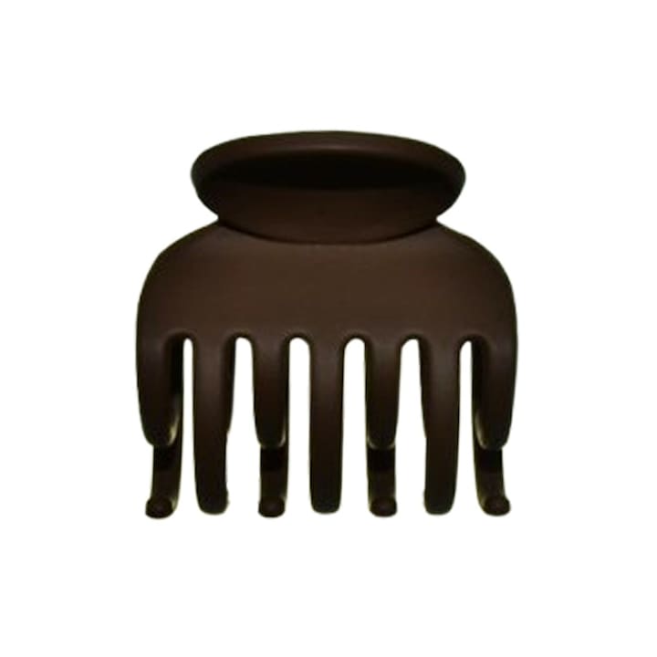 Clama de par, cu rand dublu de clesti, pentru fete, Mini Junior CL1102M2, Maro