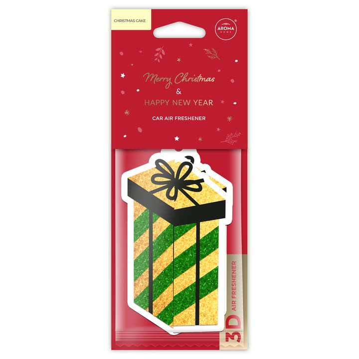 Odorizant auto, MTM AROMA, Ofera cadou 3D Tort de Craciun, aroma dulce, 1g