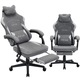 Геймърски стол DEUS Edge Dark Gray, текстил, опора за крака