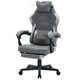 Геймърски стол DEUS Edge Dark Gray, текстил, опора за крака