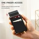 Тънък алуминиев портфейл Asskanaer, RFID защита, побира 10 карти, черен, 9.8x6.5x0.8cm