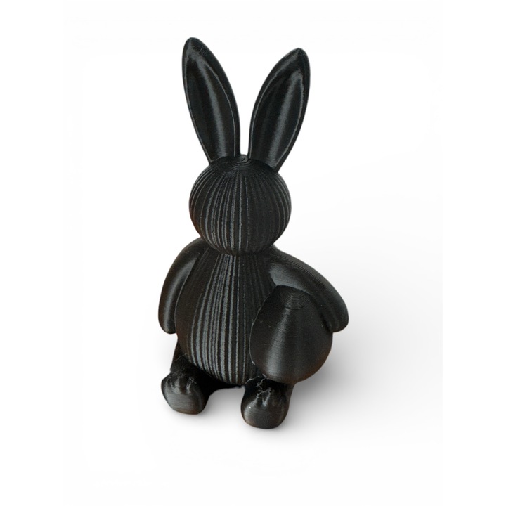 Figurina decorativa de Paste Zapacitul cu Ou - design modern, negru, 3D