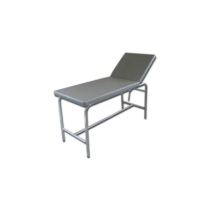 Pat de examinare Golden Protect, 1 articulatie, cadru aluminiu, saltea piele sintetica gri, 176x60x78cm