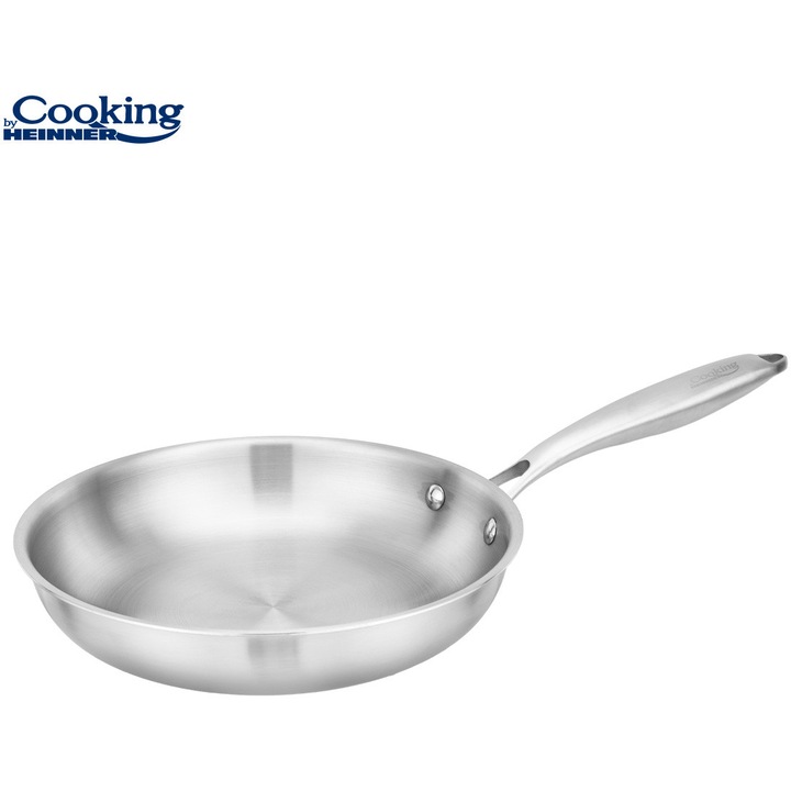 Tigaie Cooking by Heinner ATOMIC3, inox, 3 straturi, inductie, 24 x 4.5 cm