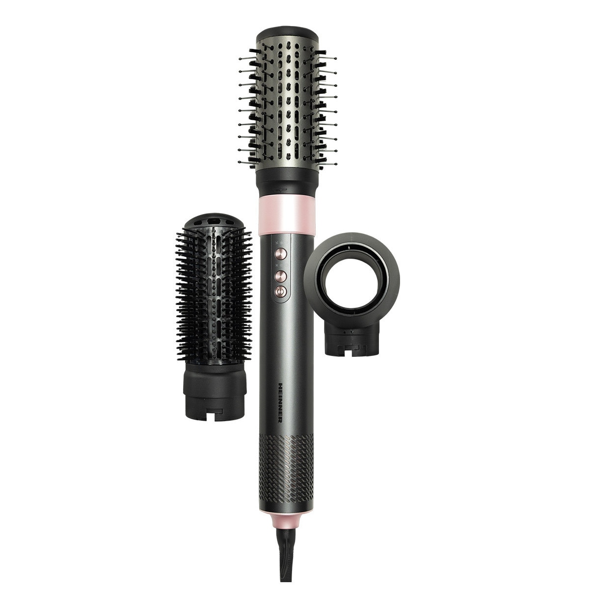 Aparat de coafat profesional Heinner HAS-Y15BLDC-GY3, Motor BLDC, 1500 W, 3 trepte de putere, 3 setari de temperatura, Ionizare, Accesorii: perie rotunda medie, perie pentru indrep