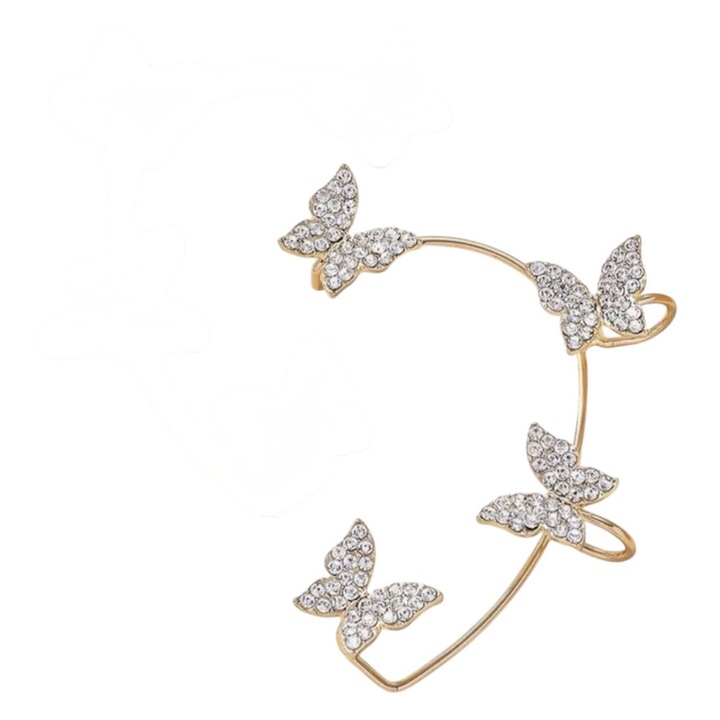 Дамски обеци, златист пеперуда 1 брой
