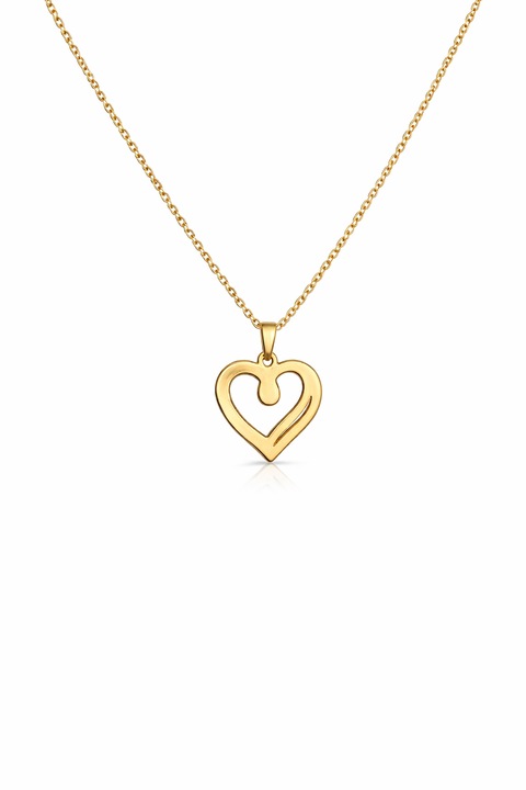 Колие сърце, Неръждаема стомана, златист