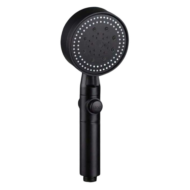 Pară de duș, negru, buton oprire