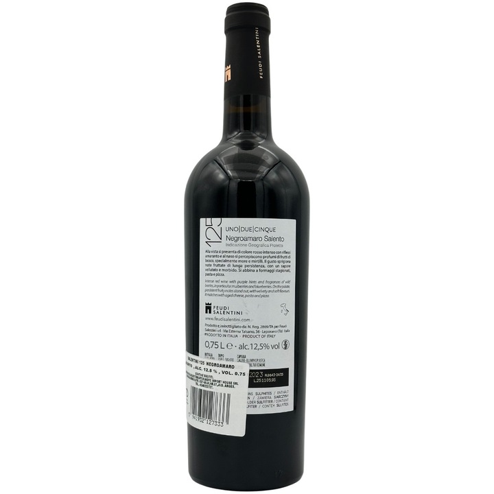 Vin Rosu Feudi Salentini 125 Negroamaro Salento IGP, Sec, 0.75l