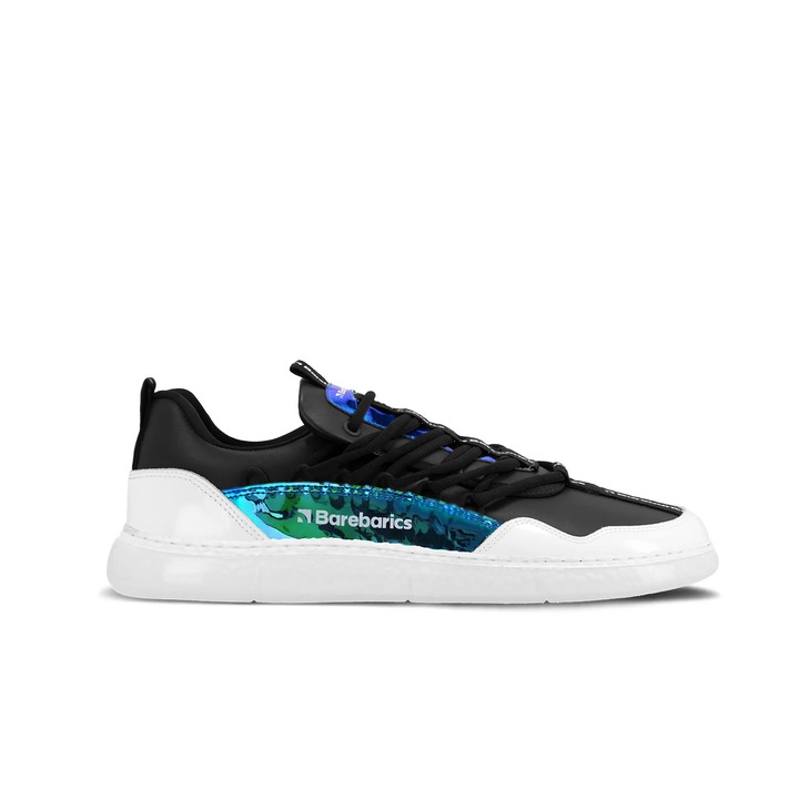 Sneakers BAREBARICS Futura, Negru irizat, Piele nabuc, Mărimea 38
