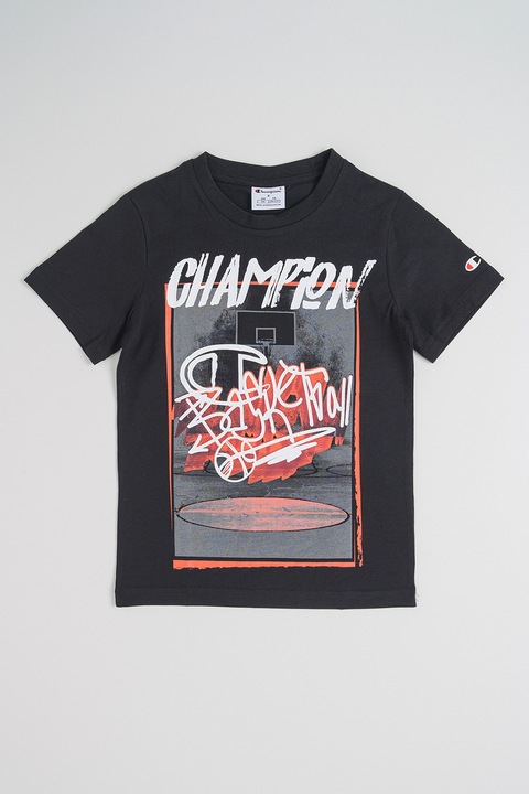 Champion, Mintás pamutpóló, Fekete/Szürke