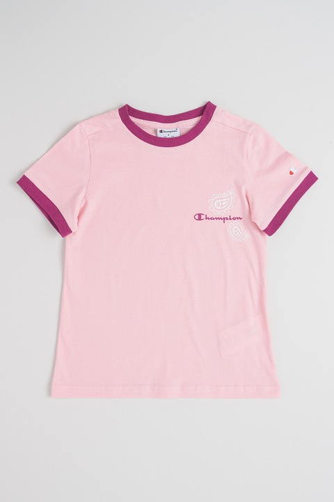 Champion, Pamutpóló kontrasztos szegélyekkel, Fukszia/Világos rózsaszín