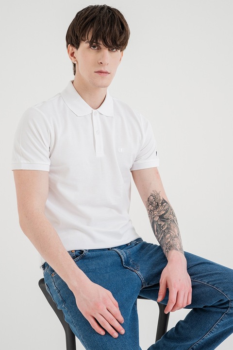 Champion, Szűk fzaonú galléros póló logóval, Fehér