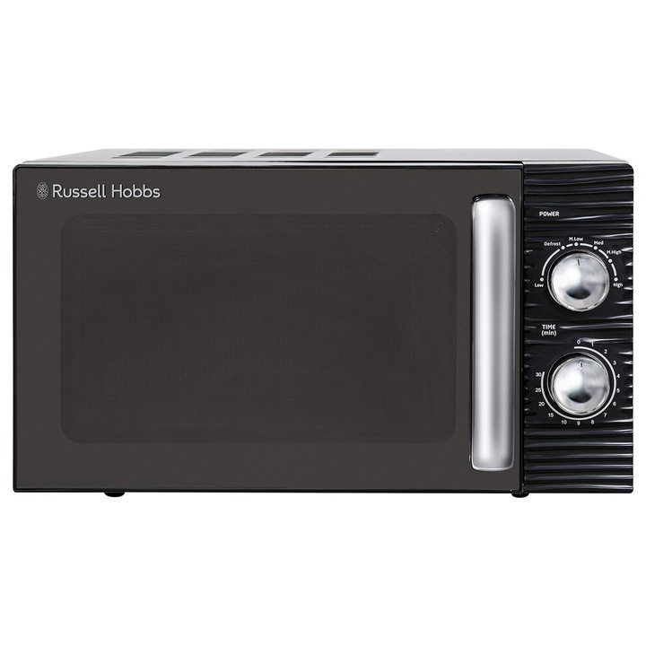 Russell Hobbs RHM1731B Inspire Solo cuptor cu microunde, 17 litri, 700W, negru, cu 5 trepte de putere, timer, functie de dezghetare, usor de curatat