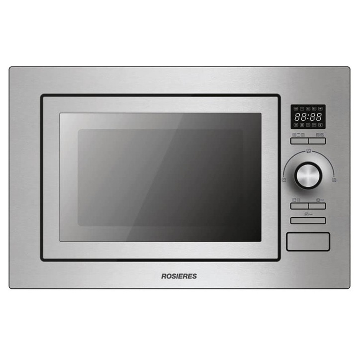 Cuptor cu microunde Rosieres RMG28/1IN, grătar integrat inox, 900 W, 28 litri, 25,59x19,49x17,91 cm