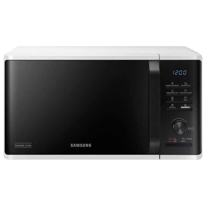 Samsung, de sine statator, gratar cu microunde Advanced, MG2AK3515AW/ET, gatit crocant, cuptor cu microunde + gratar 800 W + 1100 W, 23 l, 49 x 27, 5 x 39 cm, alb