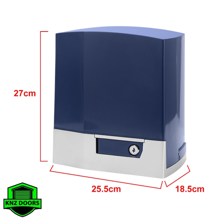 Kit automatizare poarta culisanta Knz Doors K2208, sarcina 1000kg, 4 cremaliere PVC, 2 telecomenzi, set fotocelule, lampa semnalizare