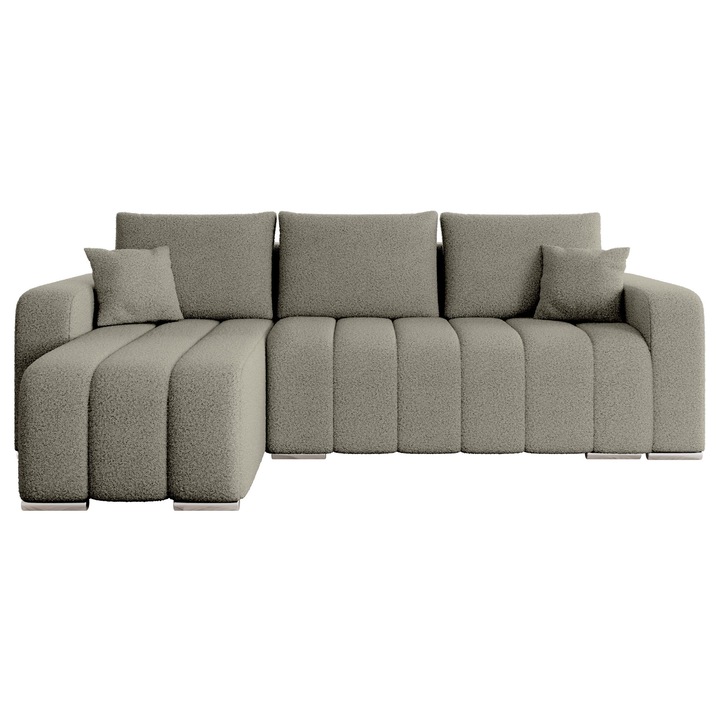 Coltar living extensibil Wiator Boucle, MIRJAN 24, maro deschis, 147x244x86 cm