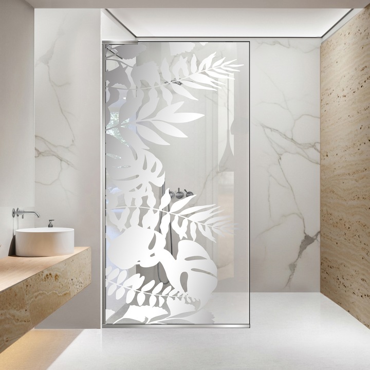 Paravan dus walk-in Aqua Roy ® Minimal Inox, model Love incolor, feronerie full inox, sticla 8mm clara, securizata, anticalcar, 80x195 cm