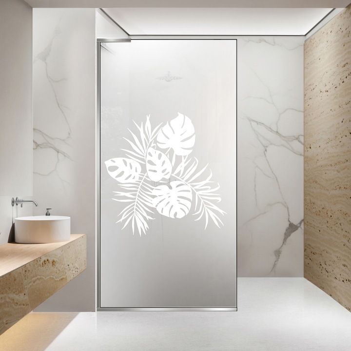 Paravan dus walk-in Aqua Roy ® Minimal Inox, model Safari alb, feronerie full inox, sticla 8mm mata, securizata, anticalcar, 100x195 cm