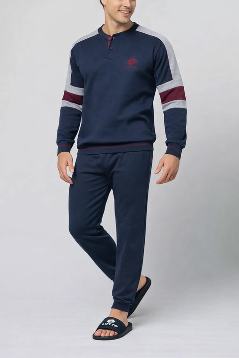 Pijama barbati, Lotto LP2131C, set 2 piese, bumbac, Bleumarin