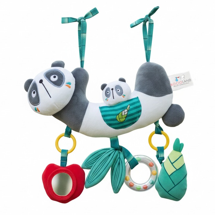 Pandantiv senzorial Bocioland Panda Bear, pentru carucior si patut
