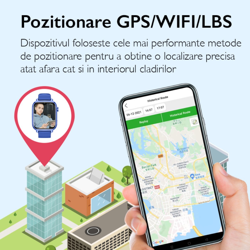 Ceas Smartwatch GPS Copii Cu Localizare Si Telefon Techone® KT34 Maxi ...