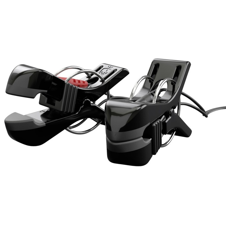 Set de cleme e-stim bipolare, Mystim, ajustare intensitate, contacte placate cu aur, negru