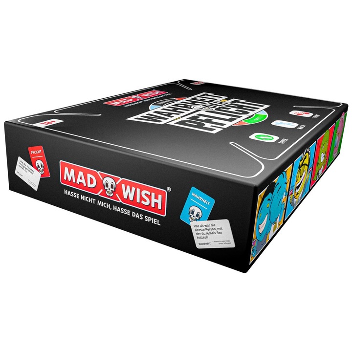 Joc de societate, Mad Party Games, MadWish Pro, set pentru 2-8 jucatori, 250 de carti, versiune germana