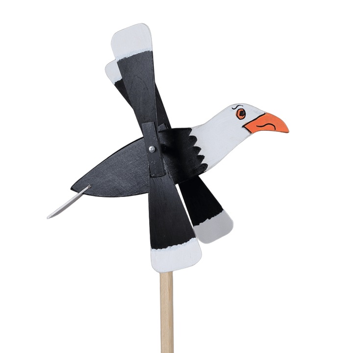 Morisca de vant din lemn 155×37 cm, model vultur – decor rustic pentru gradina, realizata manual