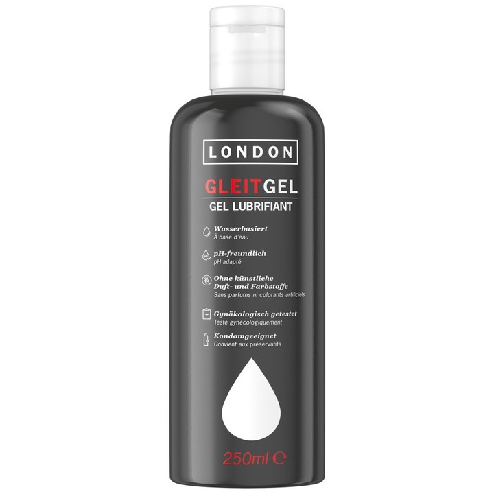 Lubrifiant 250 ml, London, formula prietenoasa cu pH, fara parfumuri artificiale, compatibil cu prezervative