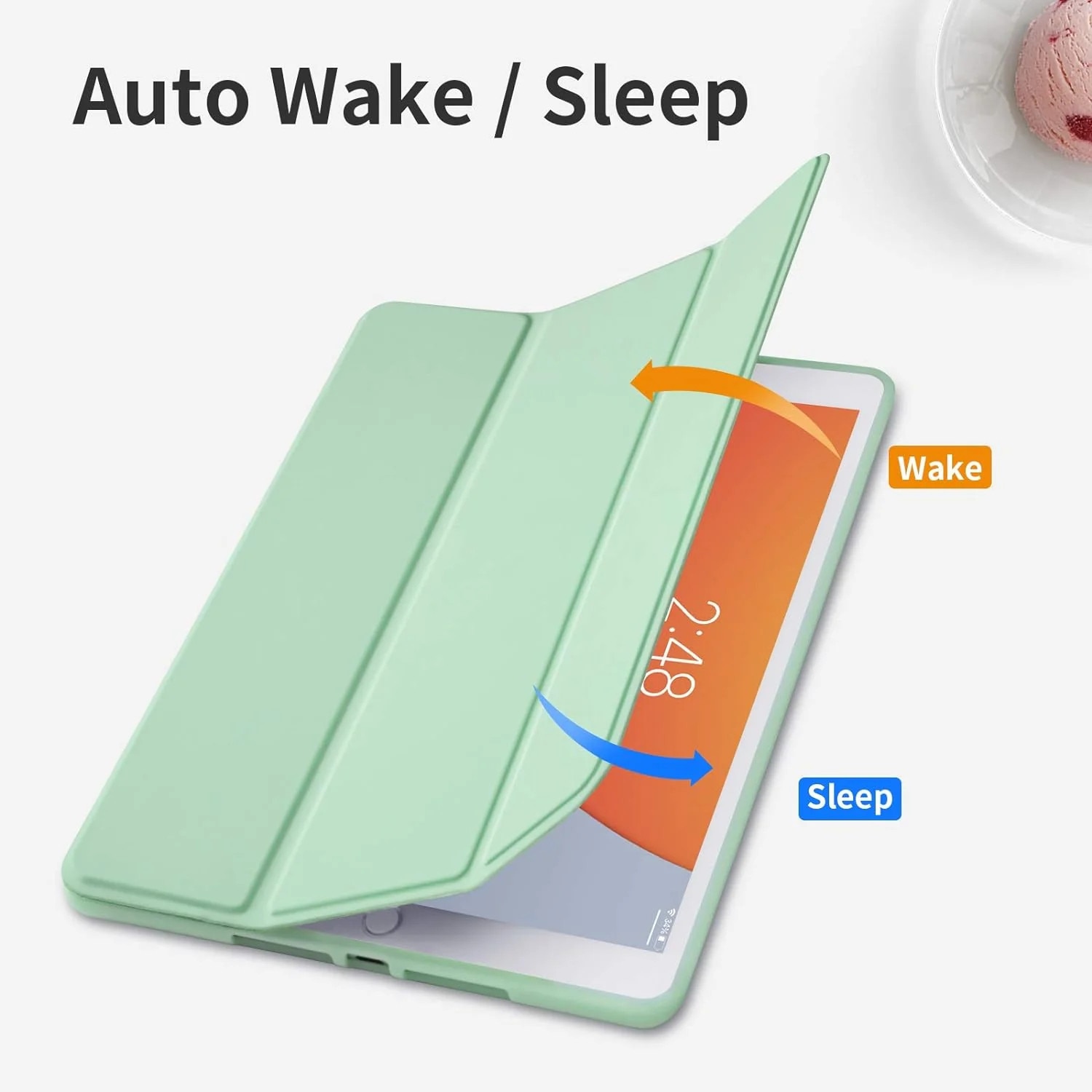 Husa Slim Sigloo, Smart Cover, Trifold, pentru tableta Huawei Matepad T10 / T10s (9.7 inch / 10.1 inch), Verde