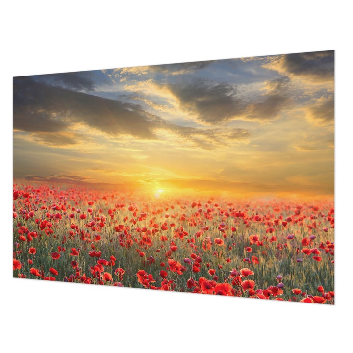 Tapéta Falra, Wallfluent, Pipacsmező, Piros, 104 x 70 cm, Nem Szőtt, Stílusos, 010100060020000001395