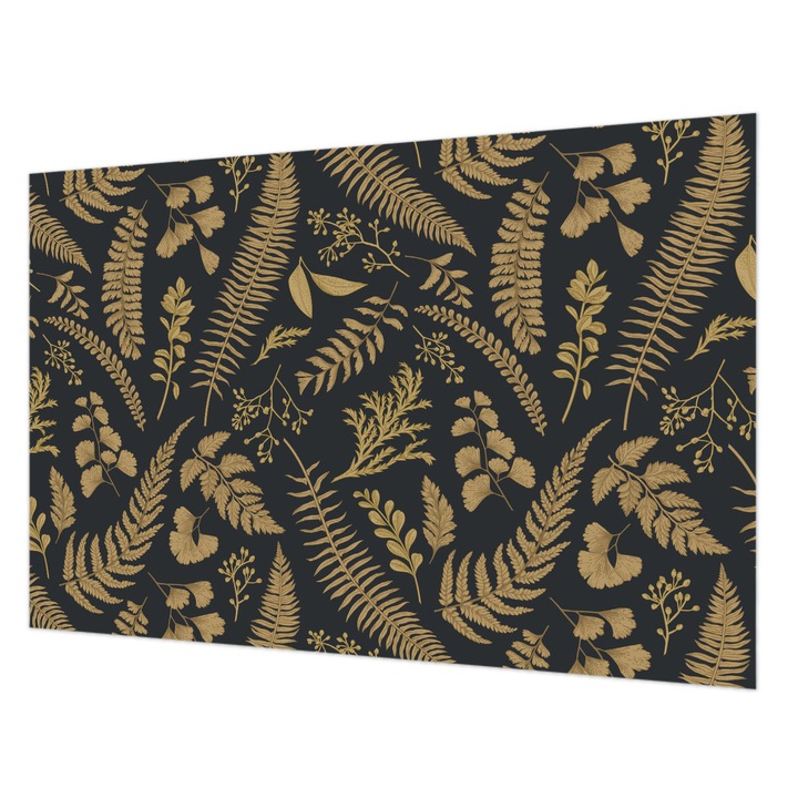 Dekor Tapéta, Wallfluent, Botanikai levelek, Fekete, 104 x 70 cm, Vlies, Dekoráció, 010100060020000012658