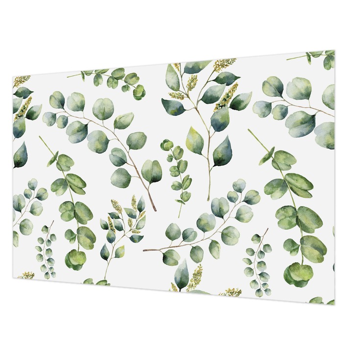 Dekor Tapéta, Wallfluent, Zöld levelek, Zöld, 104 x 70 cm, Vlies, Modern Tapétatekercs, 010100060020000011871