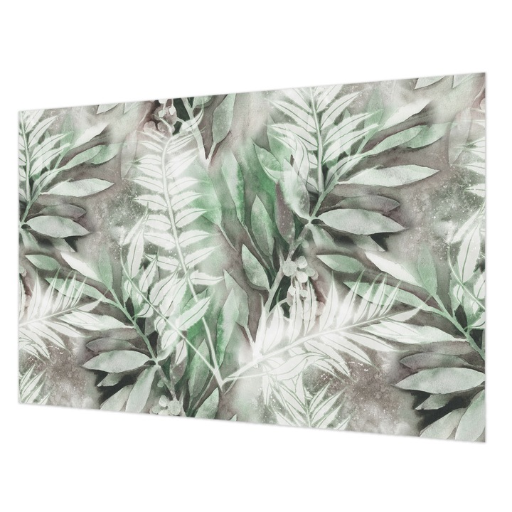 Dekor Tapéta, Wallfluent, Akvarell levelek, Zöld, 104 x 70 cm, Nem Szőtt, Dekoráció, 010100060020000012593