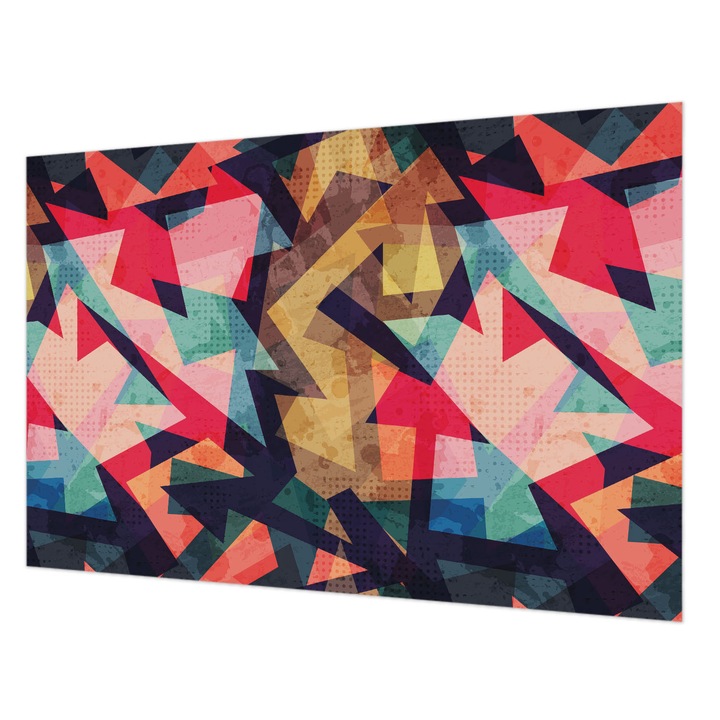 Tapéta Falra, Wallfluent, Színes minta, Piros, 104 x 70 cm, Vlies, Modern Tapétatekercs, 010100060020000013067