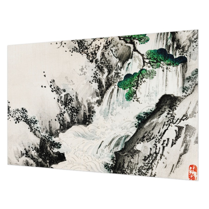 Fotótapéta Falra, Wallfluent, A természet vízesése, Fekete és fehér, 104 x 70 cm, Vlies, Klasszikus, 010100060020000017921