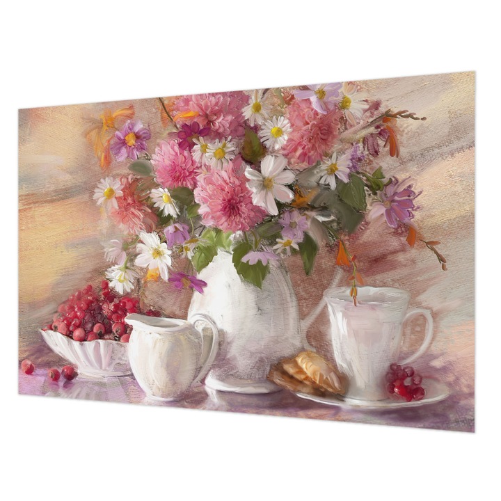 Tapéta Vlies Fali Dekoráció, Wallfluent, Vadvirágok, Rózsaszín, 104 x 70 cm, Nem Szőtt, Stílusos, 010100060020000018951