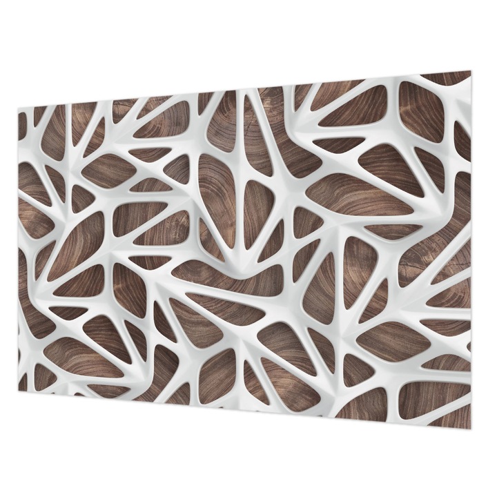 Tapéta Vlies Fali Dekoráció, Wallfluent, Dinamikus harmónia, Fehér, 104 x 70 cm, Nem Szőtt, Könnyen Felszerelhető, 010100060020000020560